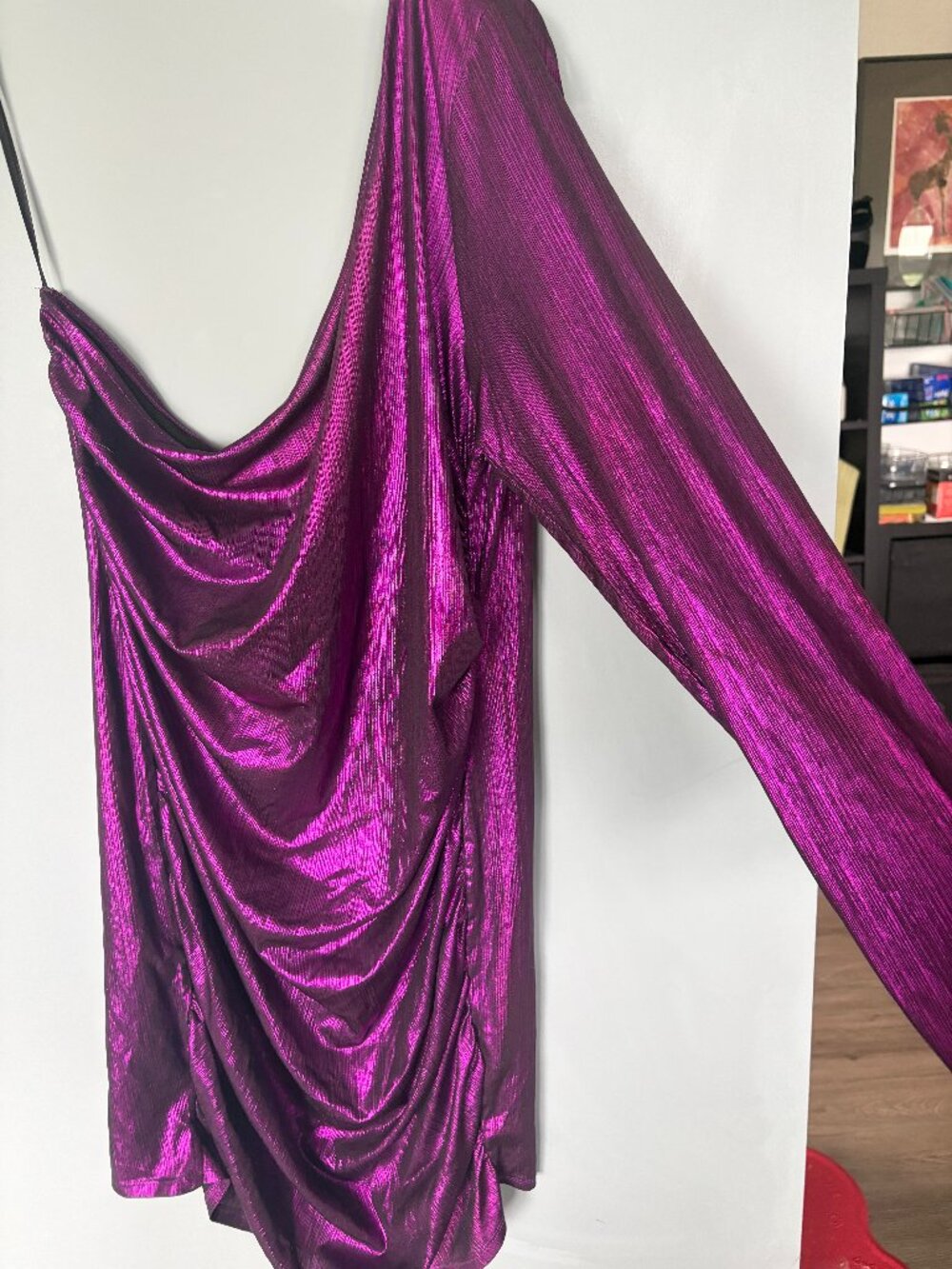 EUC Forever 21 Long Sleeve Purple Metallic Dress